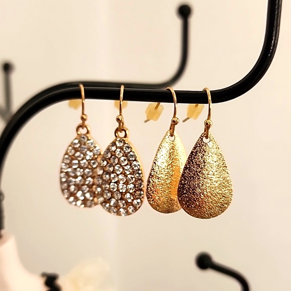 Tear Drop Earrings-2 pair